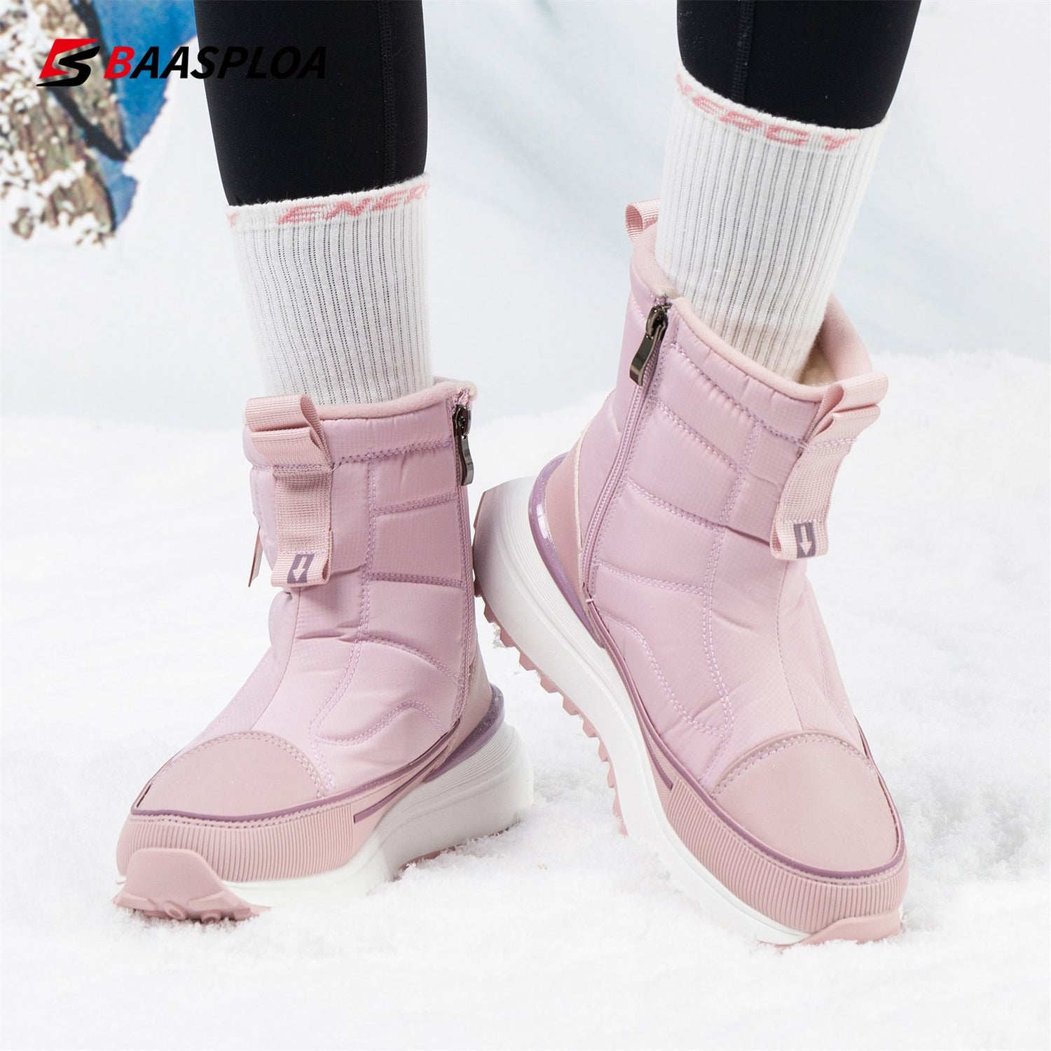 Snow Boots Winter Plush Warm Ankle Walking Women Shoes B5192